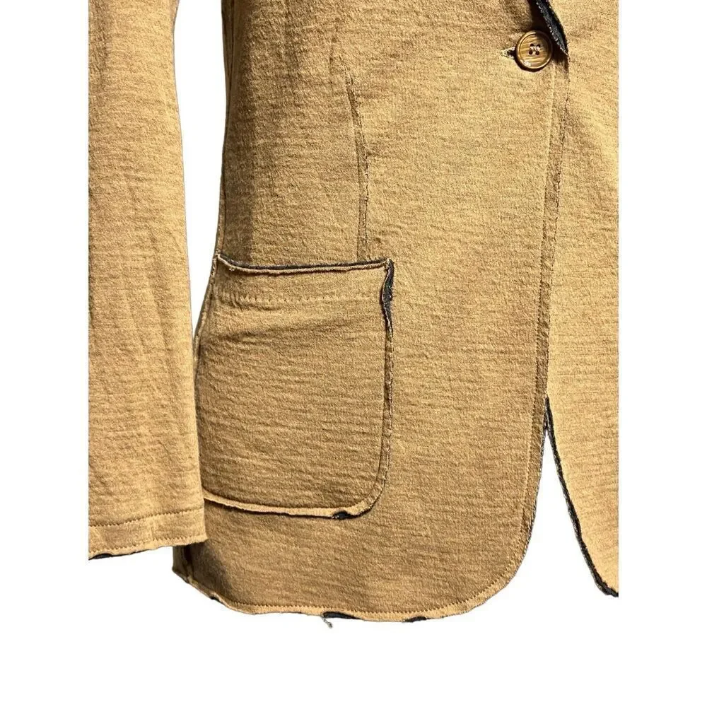 Majestic Filatures Fitted Cotton Cashmere Fitted Raw Edge Blazer Size 1